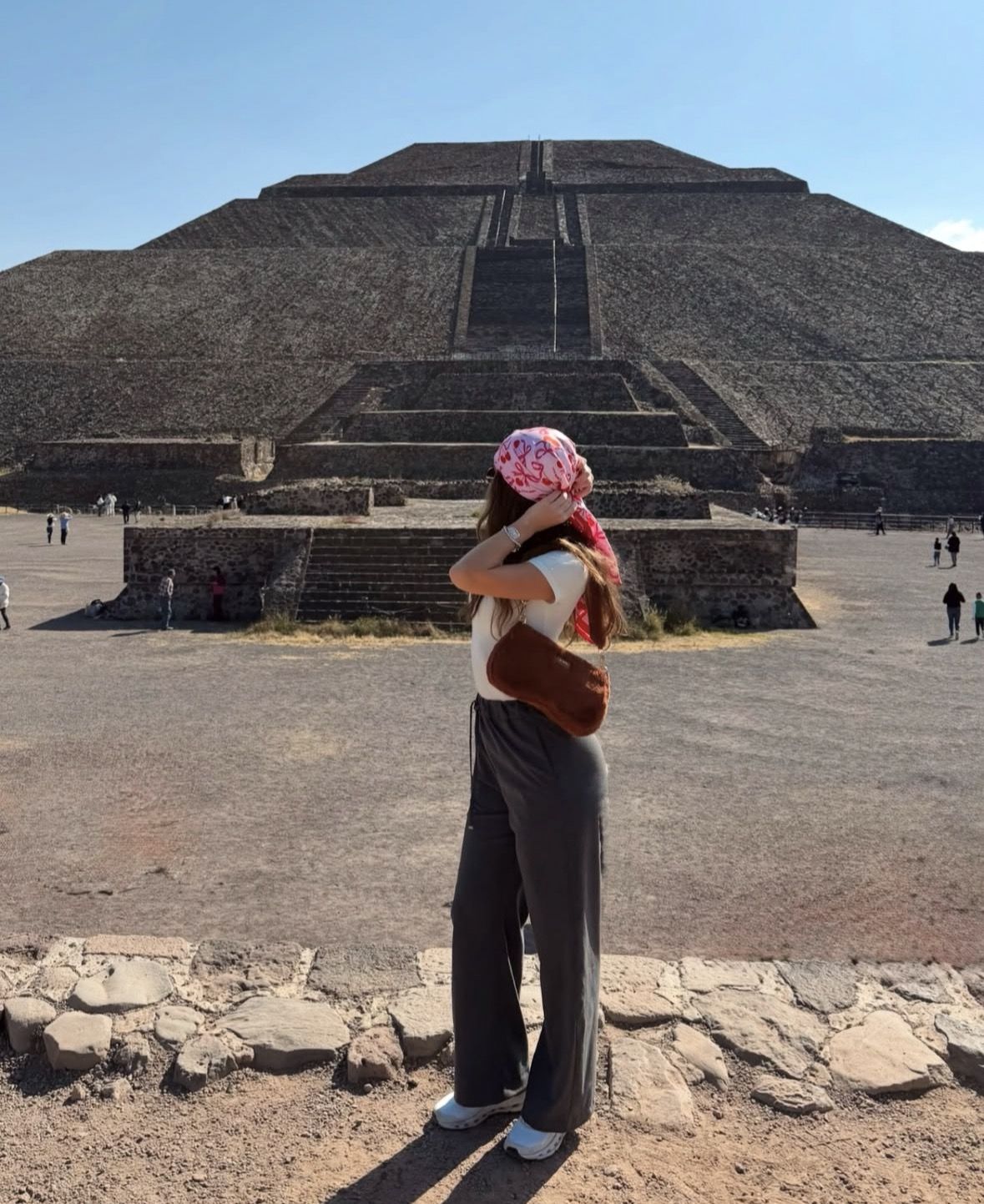 Pyramids of Teotihuacan and restaurant in a natural cave